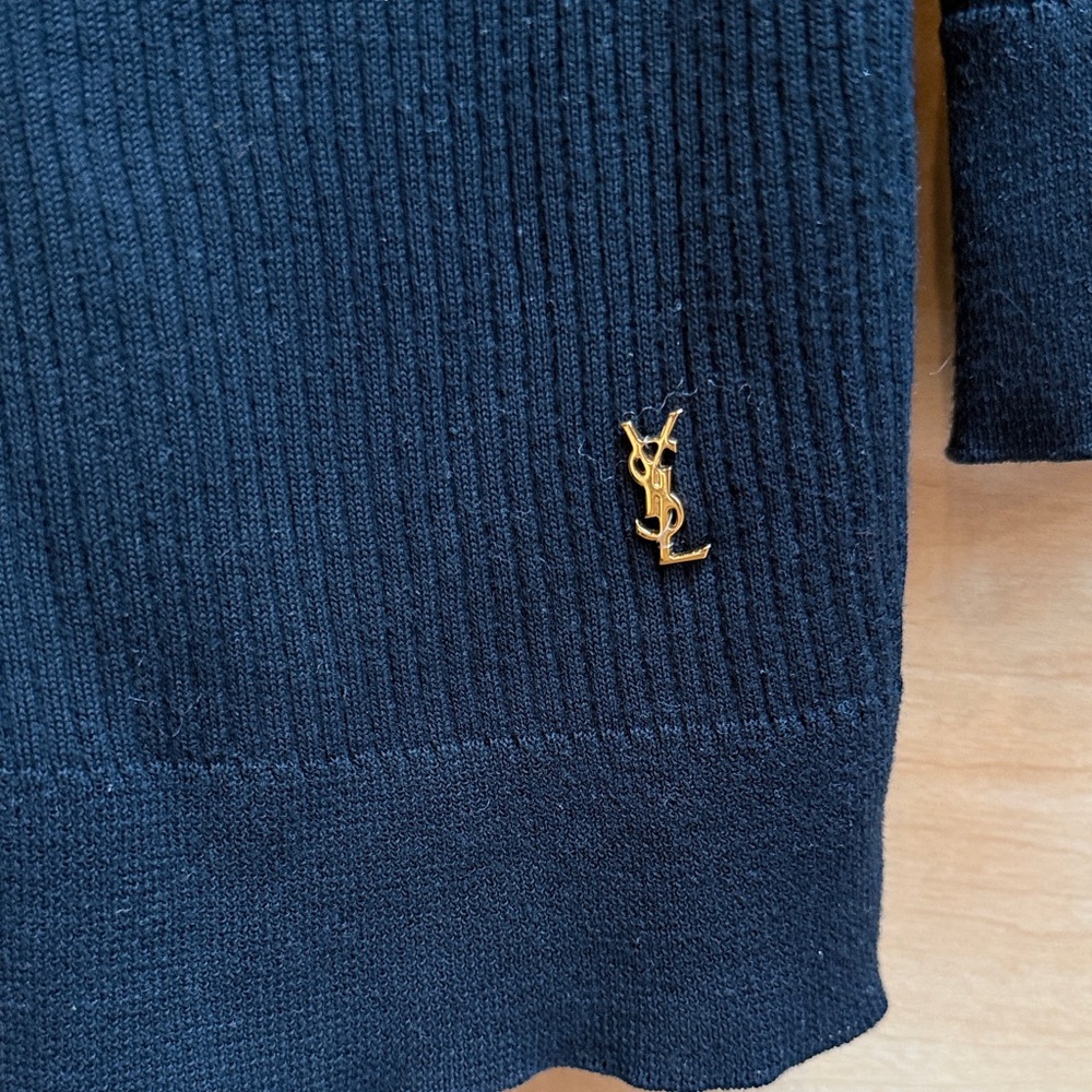 Yves Saint Laurent women’s  Sweater in Black with Gold Accent